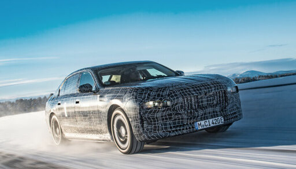 LUKSUS: En av mange elektriske lanseringer fra BMW er i7, en stor luksussedan. Foto: Produsenten