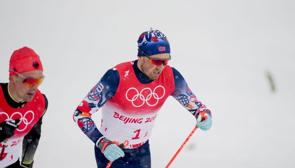 Emil Iversen under 4 x 10 km stafett for menn under vinter-OL i Beijing 2022.Foto: Fredrik Varfjell / NTB