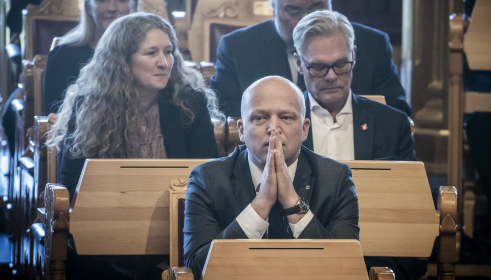 Finansminster Trygve Slagsvold Vedum i Stortinget.