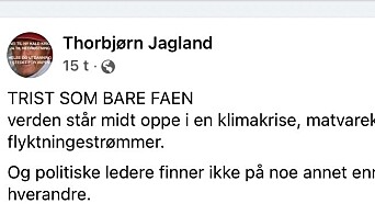 Torbjørn Jaglands Facebook-tekst i dag. Torbjørn Jaglands Facebook-tekst i dag.