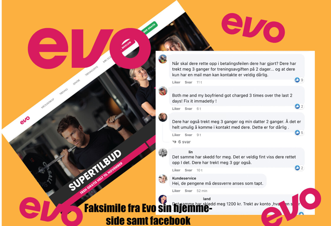 Treningskjeden Evo har hatt store problemer ved at folk er trukket treningskontingent opp til fem ganger. Treningskjeden Evo har hatt store problemer ved at folk er trukket treningskontingent opp til fem ganger.