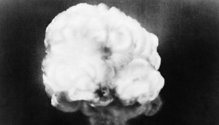 Fra en av de aller første testene av atombomben New Mexico, July 16, 1945.