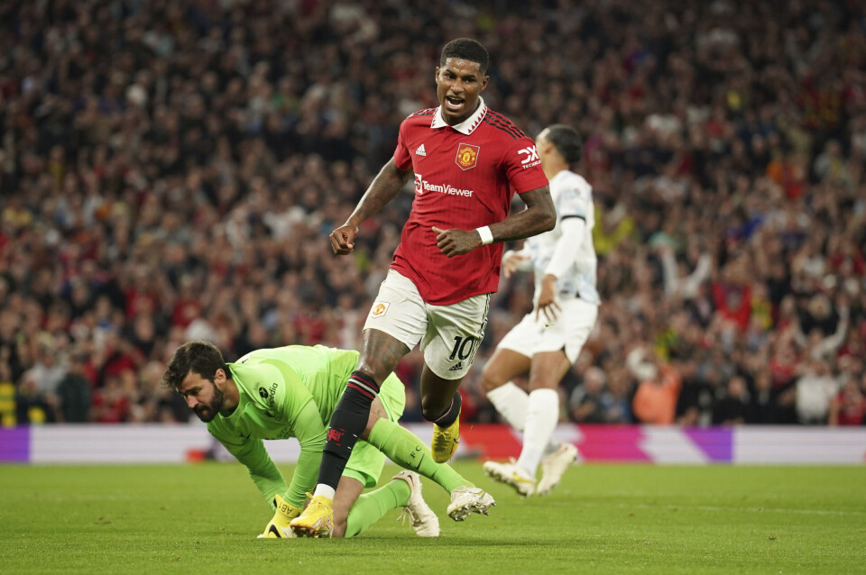 Marcus Rashford var iskald alene med Liverpool-keeper Allison Becker da han satte inn 2-0-målet Marcus Rashford var iskald alene med Liverpool-keeper Allison Becker da han satte inn 2-0-målet