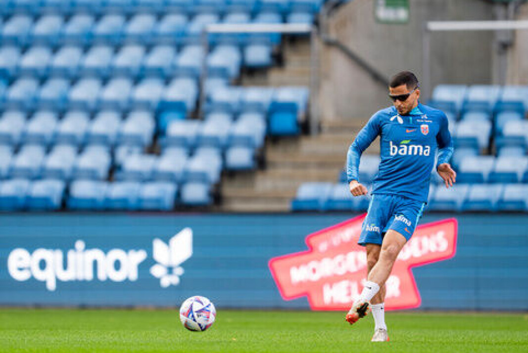 Omar Elabdellaoui under landslagstreningen i fotball mandag. Foto: Fredrik Varfjell / NTB Omar Elabdellaoui under landslagstreningen i fotball mandag. Foto: Fredrik Varfjell / NTB