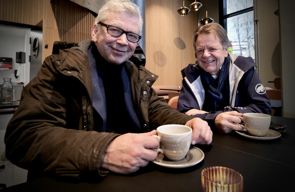 Kristian Skullerud og om Torkehagen lager radiopodcasten 'To eldre menn: om livet'