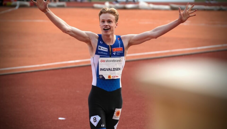 Håvard Bentdal Ingvaldsen med ny norsk rekord på 400 meter. Håvard Bentdal Ingvaldsen med ny norsk rekord på 400 meter.